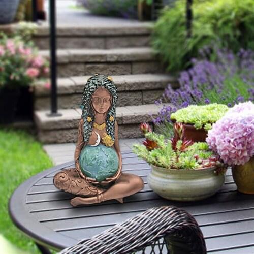 Mother Earth Art Statue Garden Ornament Mother Earth Goddess Figurine Home Decor Craft Gift