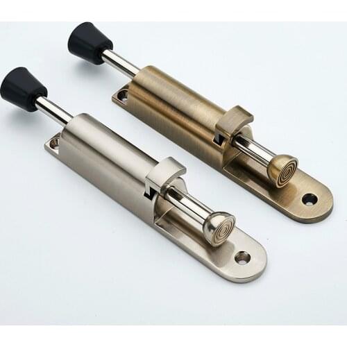 Heavy Duty Door Stopper Zinc Alloy Soft Rubber Foot Spring Loaded Easily Step-On Stoppers Holder WY42303