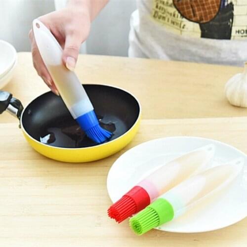 Heat Resistance Basting Brushes Silicone BBQ Brush for Baking Liquid Oil Container Pen Brush Pastry Butter Brush Kitchenware