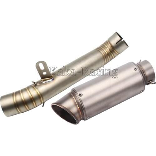 Motorcycle Exhaust System Stainless Steel Connect Link Middle Pipe with 61MM Exhaust Muffler Tail For Aprilia RSV4 2012 2013