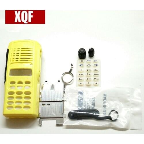 XQF New Yellow Housing Case Front Cover Shell Knob Cap Digital Keys For Motorola GP338 GP380 Two Way Radio