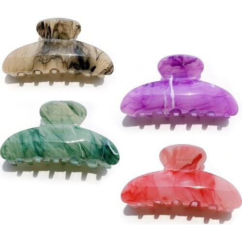 2021 Marbling Korean Acetic Acid Hair Claw for Women Fashion Hair Clips Hair Accessories 8.5cm Length Elegant Acrylic Pattern