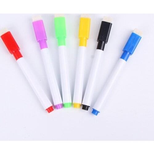 1PCS!!!!! New 2019 Magnetic Whiteboard Pen Erasable Dry White Board Markers Magnet Built In Eraser Office School Supplies