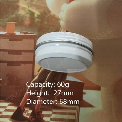100pcs Aluminum Jars 60ml White Metal Tin 2oz Cosmetic Containers Crafts