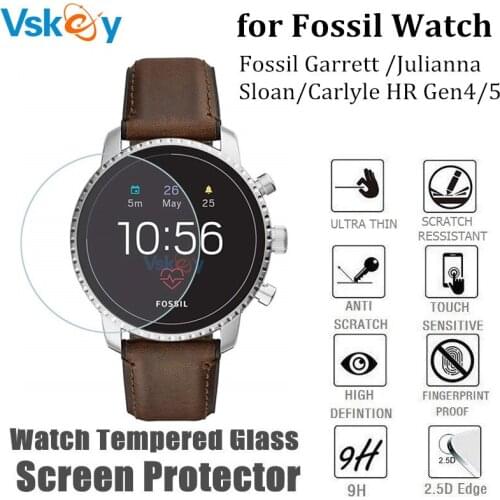 100pcs Tempered Glass Film for Fossil Garrett /Julianna/Sloan/Carlyle HR Gen 4/5 Wrist Watch Anti-Scratch Screen Protector