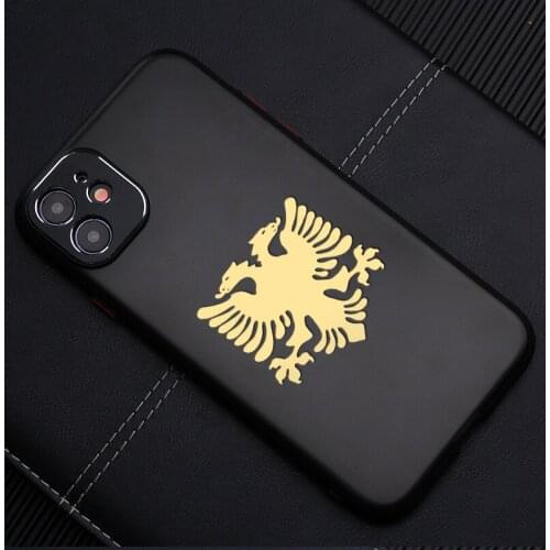 11203# 60*60 mm Albanian Eagle cool 3D nickel metal decal car stickers for Car Styling Laptop phone
