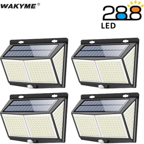 288 LED Solar Light Outdoor IP65 Waterproof PIR Motion Sensor Garden Wall Lamps For Patio Decoration Path Yard Street Spotlights