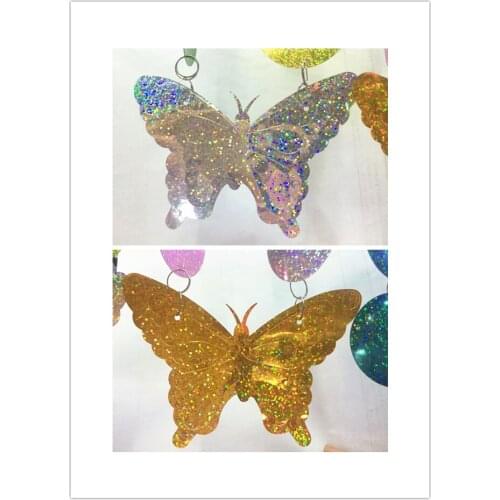 30g/lot Large Butterfly Sequins 130*90mm PVC Garment Decoration Sewing 2 Holes DIY Laser Silver Laser Gold