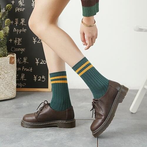 5 Pairs Knee High Socks Long Socks Women Socks Cute Stocking White Black Stockings Kawaii Womens Socks stripe