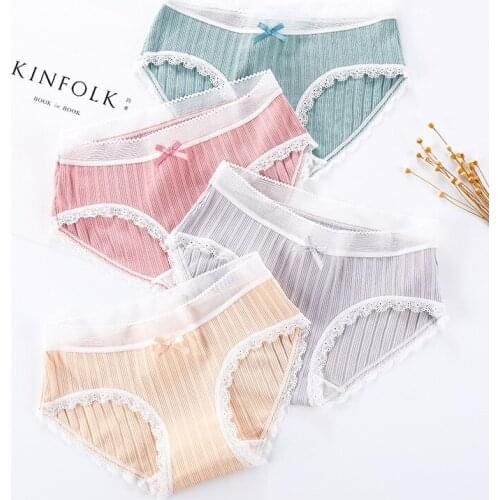 8 Color High Quality Womens Panties Mid-rise Briefs Lace Sexy Lingerie Ladies Cotton Underwear Comfortable Female Underpants
