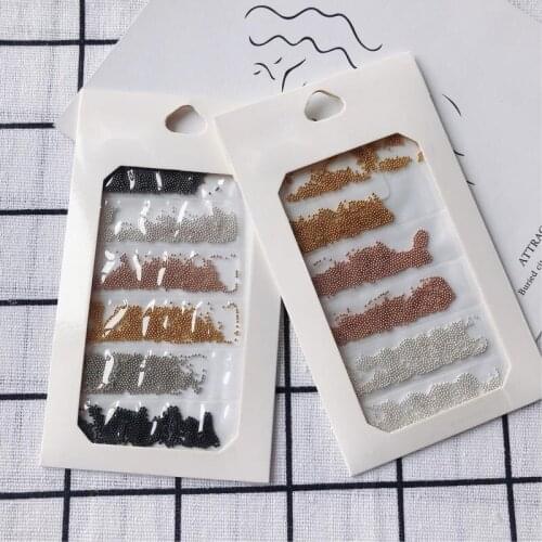 DIY Jewelry Accessories Wholesale New six-cell mixed colorful nail art steel ball size 1mm metal spherical beads