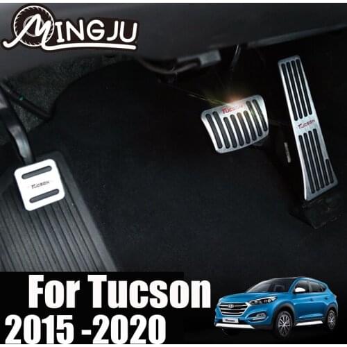 Car Alloy Fuel Gas Pedal Brake Pedal Foot Pedal Accelerator Cover Pedal For New Hyundai Tucson 2015 16 17 18 19 20 Accessories