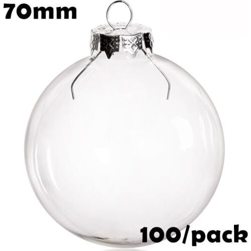 Free Shipping DIY Paintable Christmas Decoration Ornament 70mm Glass Ball, 100/Pack