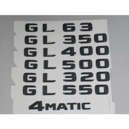 Gloss Black Trunk Letters Number Badge Emblem Emblems for Mercedes Benz GL63 AMG GL350 GL400 GL320 GL500 GL550 4MATIC