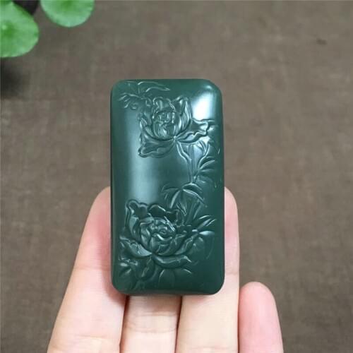 Hetian Qingyu Peony Flower Brand Pendant Flower Open Rich Jade Pendant hp09