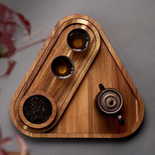 Wooden Tray For Tea/Fruit/Dish Wine And Snack Plate Home Creative Tableware Set Friendly Serving Storage Tray Creative