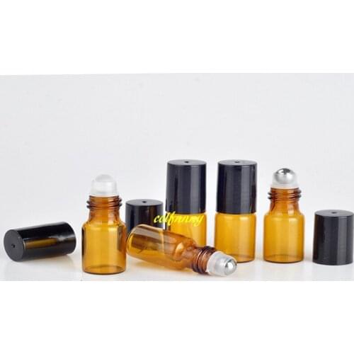 3000pcs/lot 3ml Amber Roller Ball Essential Oil Perfume Bottles Roll On Glass Bottles Empty Perfume Essential Oil Bottles