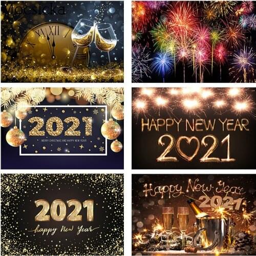 Photozone Photocall 2021 Happy New Year Photography Backgrounds Photographic Backdrop For Party Poster Photo Props Photocall