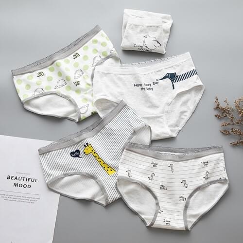 Cotton Mid-Waist Underwear Cute Printed For Women Fashion Triangle Head 100% Cotton Crotch Girl Panties Wholesale
