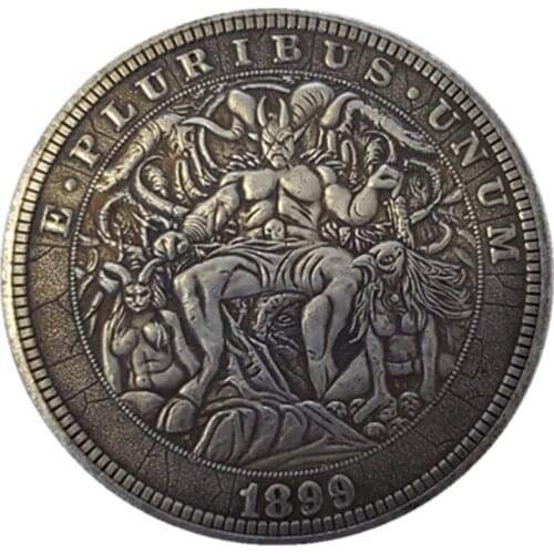 U.S. 1899 Wanderers Coin Brass Silver-plated Devil Commemorative Collectible Coin Gift Challenge Coin Crafts