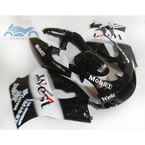Free Custom fairings kit for SUZUKI GSXR 750 GSXR 600 1996-2000 SRAD sport fairing kits GSXR600 R750 96-00 black WEST body parts
