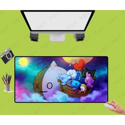 XGZ Funny Anime Large Gaming Non-slip Mouse Pad Computer Gamer Mausepad Keyboard Lock Edge Notebook Laptop Mats XXL