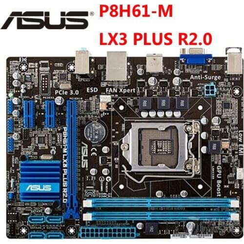 LGA 1155 ASUS P8H61-M LX3 PLUS R2.0 Original ASUS P8H61 M LX Motherboard uATX DDR3 DVI VGA USB2.0 16GB Desktop Mainboard Used