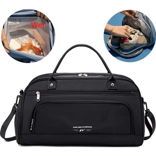 Men Black Fitness Bag Dry Wet Combo Swimming Bags for Women Pink Yoga Tennis Handbag 2021 Gym Sports Luggage Travel Duffle Blosa