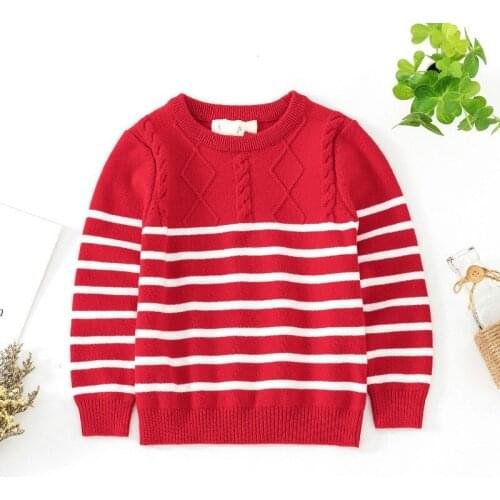 2020 Spring New Korean Baby Striped Pullover Sweater Knit Bottoming Shirt Children Sweater Baby Girl Winter Clothes Striped