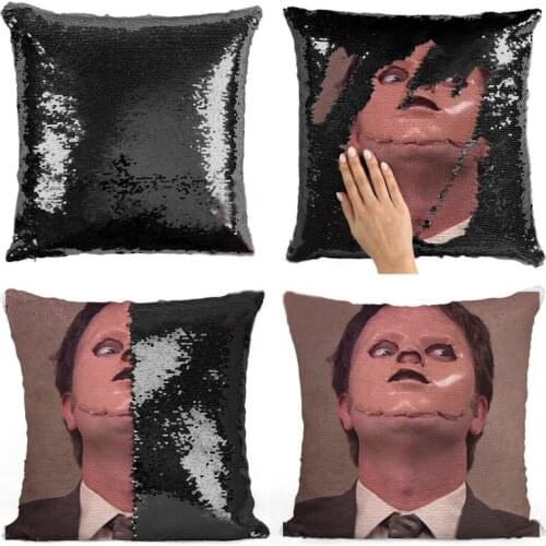 Dwight Schrute Mask sequin pillow | sequin Pillowcase | Two color pillow | gift for her | gift for him | pillow | magic pillow