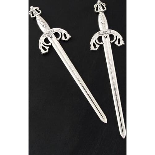 10pcs Silver Color 21x86.5mm Weapons Sword Charms Gladiator Pendant Fit DIY Jewelry Making Handcrafted Accessories
