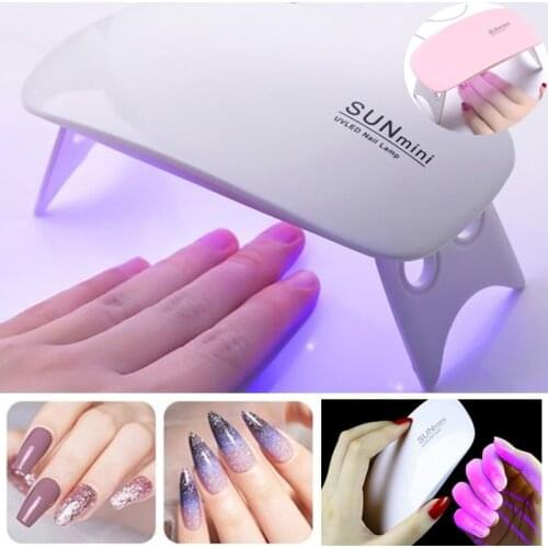 6W Led UV Nail Polish Dryer Lamp Light Spa Kit Usb Cable Portable Fashion Lamp for Drying Gel Polish Nails Art Manicure Tools