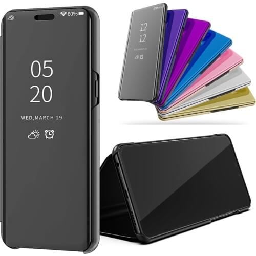 Smart Flip Stand Mirror Case For Samsung Galaxy S10 Case Clear View PU Leather Cover For Samsung S10 Case Cover for Galaxy S10