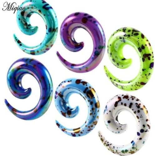Miqiao 2 Pcs 2mm-12mm Human Body Piercing Accessories Acrylic Auricle AB Spray Point Snail Ear Enlargement
