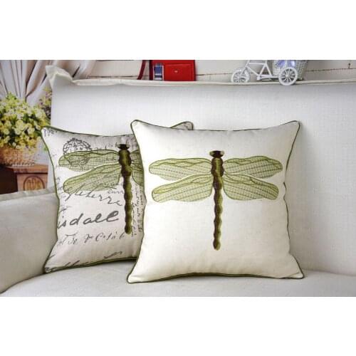 Embroidered Flowers butterfly dragonfly Cushion chair sofa cushion modern home decor Rectangle pillow shipping