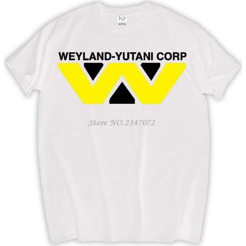 Weyland Industries logo scary movie halloween aliens cult classic costume horror vintage retro Mens T-shirt