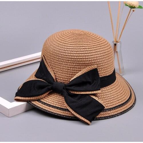 Woman travel sunscreen beach hat Rafi hat fashion bow princess hat foldable outdoor activity hat