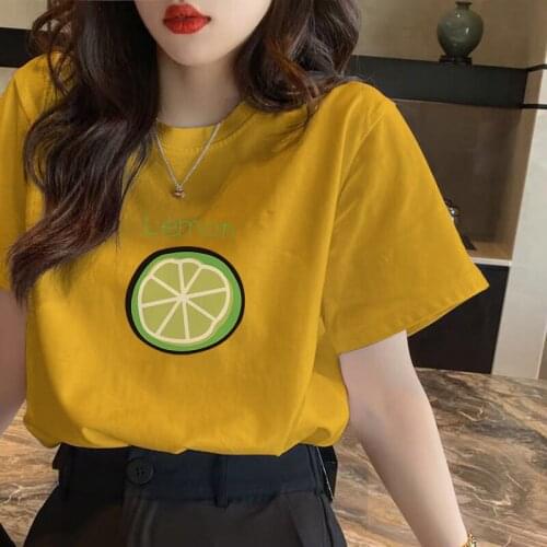 100% Cotton Short-sleeved T-shirt Women 2021 Summer New Loose Korean Round Neck All-match T-shirt Top