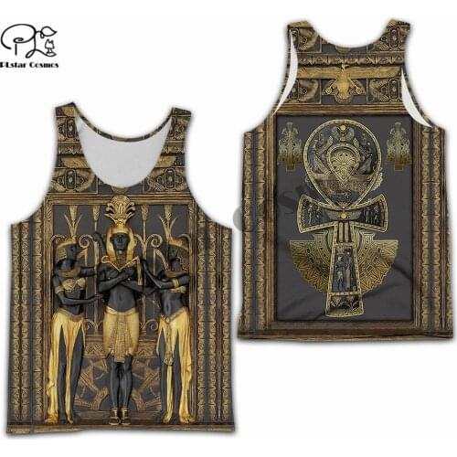 PLstar Cosmos 3DPrint Summer Newest Horus Ancient Egypt Art Casual Unique Harajuku Tank Top Vest Men/Women Unisex Sleeveless R-1
