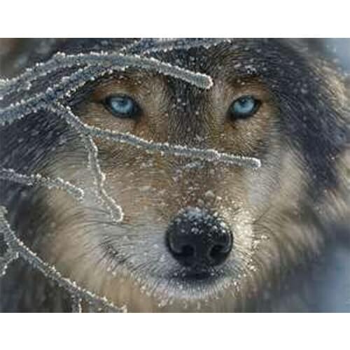 2020 Gold Collection Embroidery Wolf Cross Stitch Pattern PDF with 100% Cotton Flosses and Free Shipping for Wall Decor & Gifts