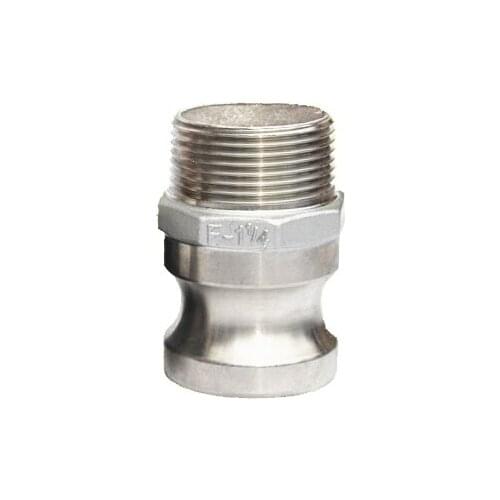 1-1/2" BSP Male Thread x 52mm OD Camlock 304 Stainless Steel F Type Plug Cam Lock Fitting Pump Adapter Cam Groove Coupling