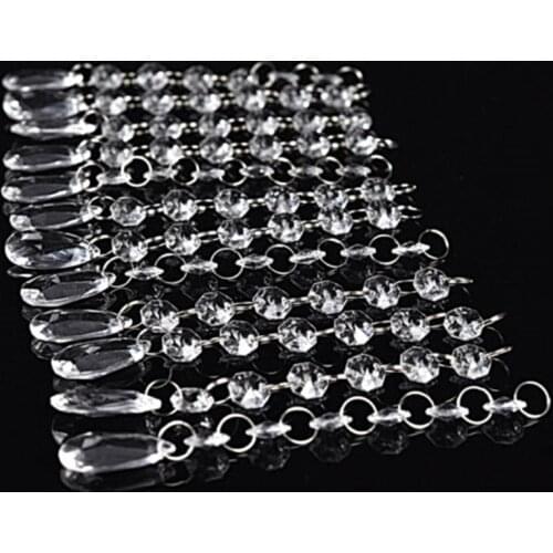 12pcs/lot 17cm Acrylic Crystal Clear Bead Wedding Supply decor Garland Chandelier Hanging for outdoor Christmas Tree Decoration