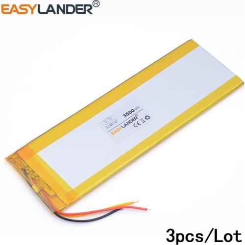 3pcs /Lot 3.7v 3 wire 3248147 3500mah lithium Li ion polymer rechargeable battery For 7" Digma Optima 7.5 3G T7025MG / Irbis