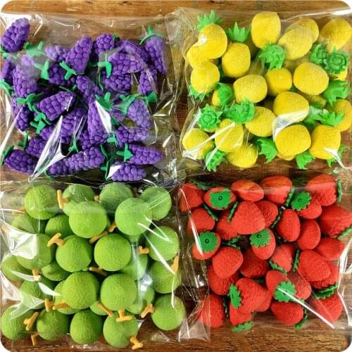 30/Pcs Creative Vegetables Fruit Eraser Detachable Eraser Student Prize Stationery Wholesale