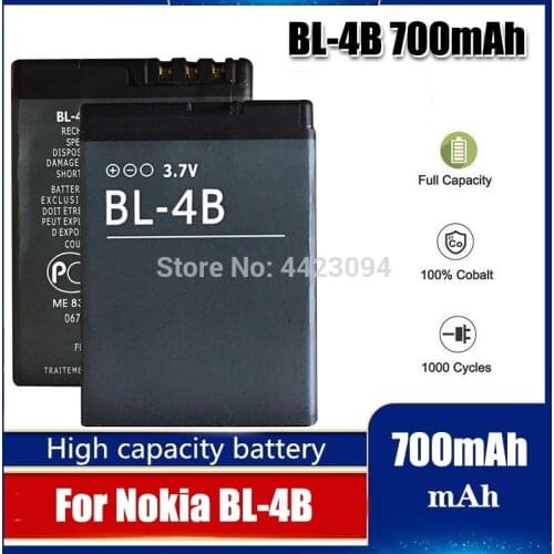 700mAh battery BL-4B battery BL 4B battery for Nokia 6111 2505 2630 2660 2760 3606 3608C 7070 7088 7370 7373 N75