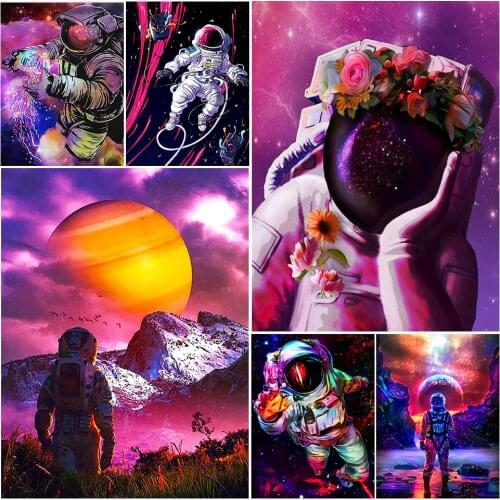 5D DIY Diamond Painting Full Drill Outer Space Diamond Embroidery Astronaut Mosaic Rhinestones Cross Stitch Kits Home Decor