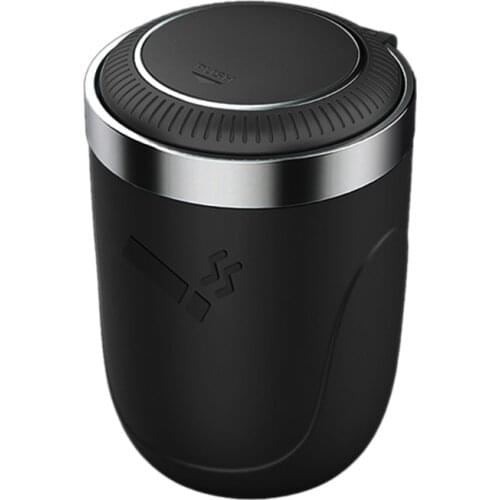 Car Ashtray with LED Light Push Type Auto Vehicle Cigarette Ashtray Holder Decor 40GF