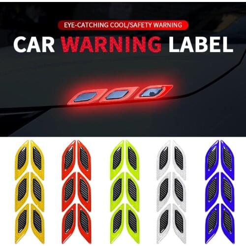 Styling Car hood 1 set of6 carbon film fiber engine truck anti-scratch safety warning sticker exterior accessories tablet decals