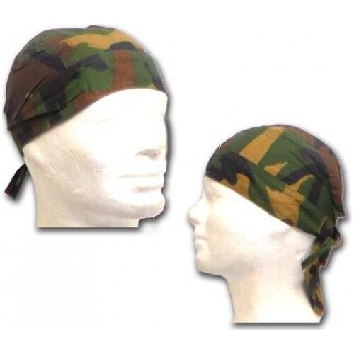 Bandana airsoft woodland-cotton self-tie closure back and neck guard