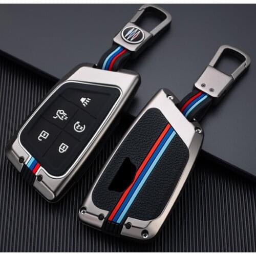 Zinc Alloy Car Remote Smart Key Case Cover Holder Shell Key Chain 5 Buttons For Cadillac CT5 2019 2020 Car Accessories